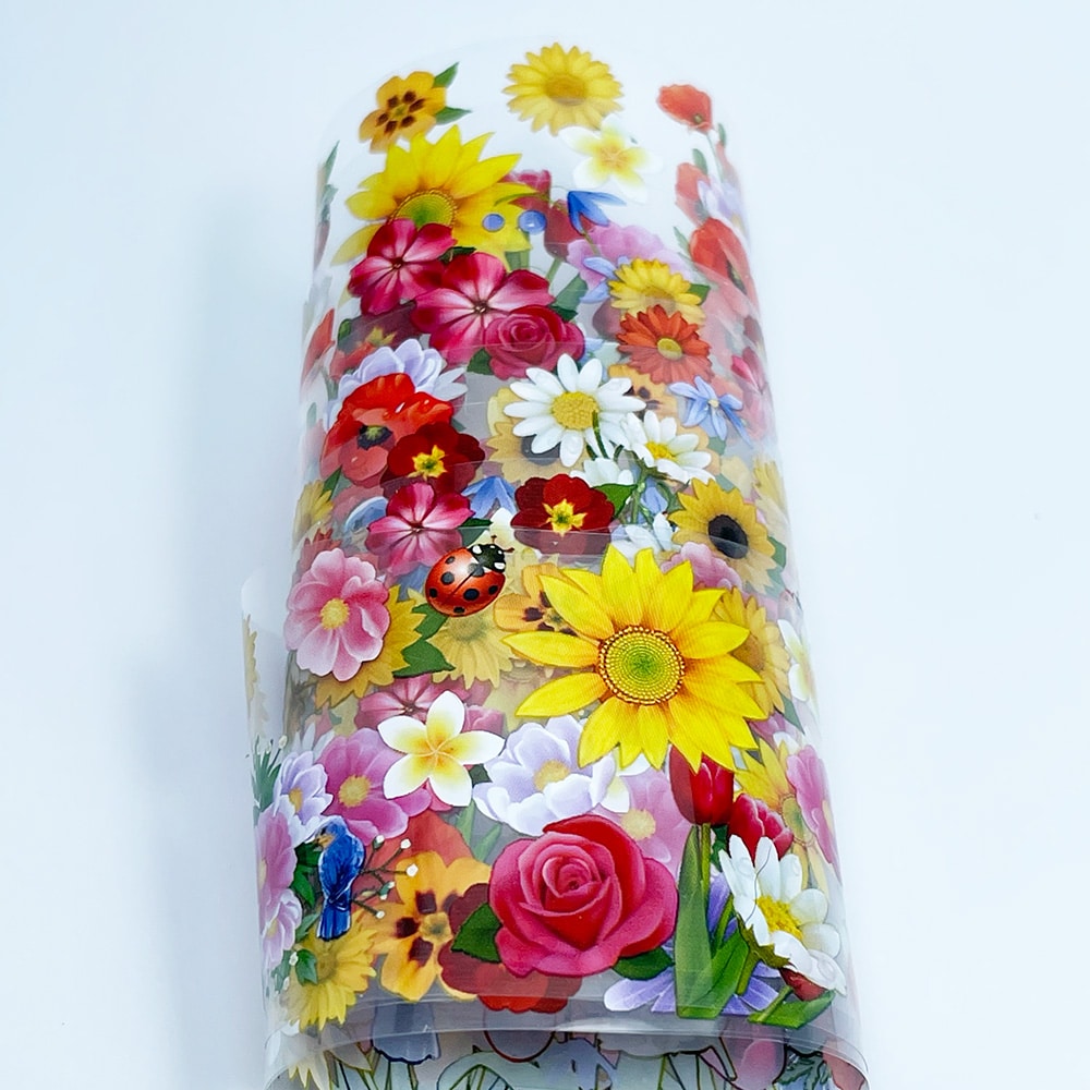 Multicolour Floral Nail Art Foil 2 Multi Coloured Floral Flowers Nail Art Foil - Mint Tint - UK